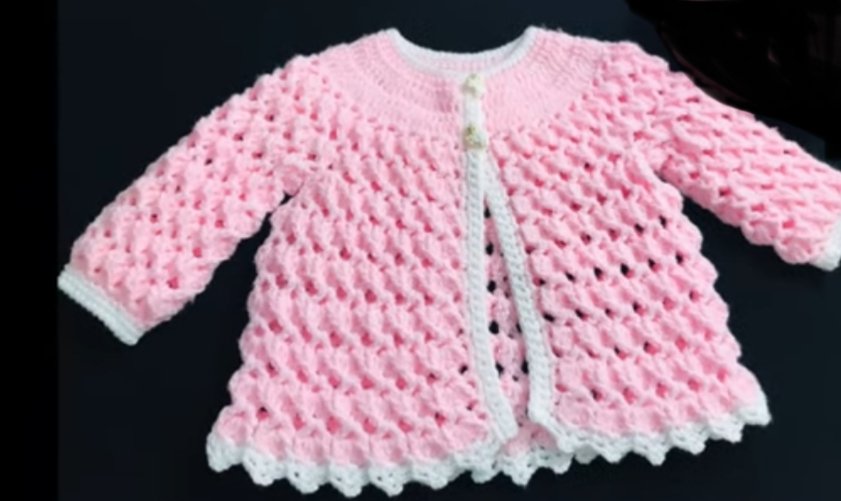 Crocheted baby jackets