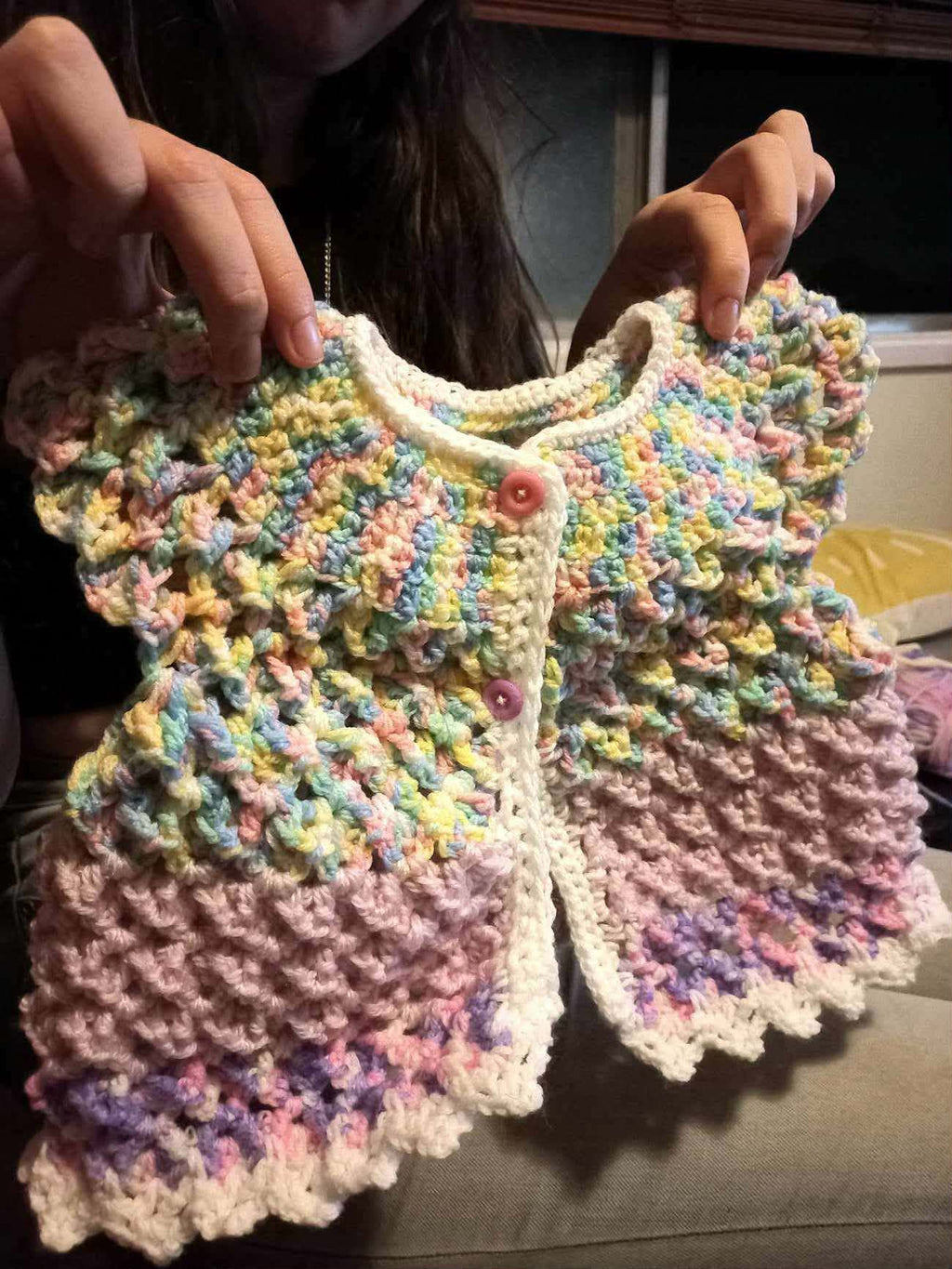 Crocheted baby jackets