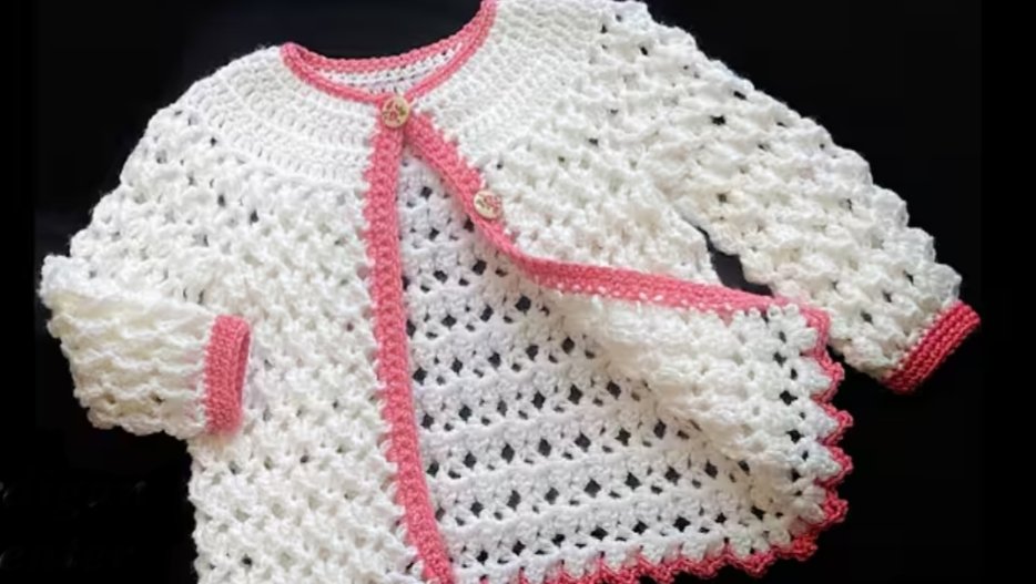 Crocheted baby jackets